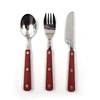 Red PVC Handle Cutlery Set